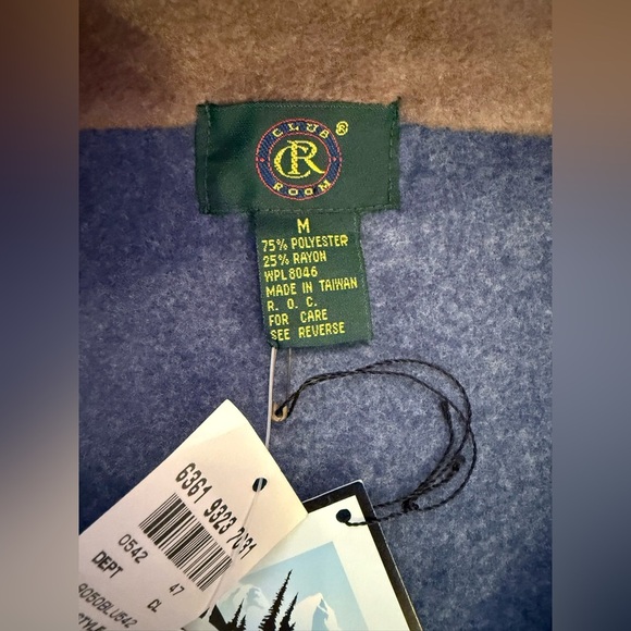 CR Club Room Sweater Mens Blue Sweater Fair Isle Winter Crew Neck Lightweight M - Picture 9 of 16